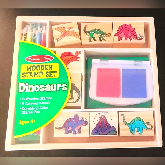 Melissa & Doug Toys Melissa Doug Wooden Dinosaur Stamp Set Poshmark